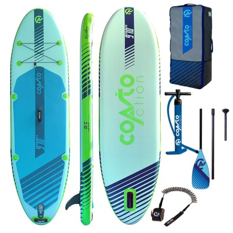 vidaXL Set de tabla de paddle surf hinchable azul marino 300x76x10